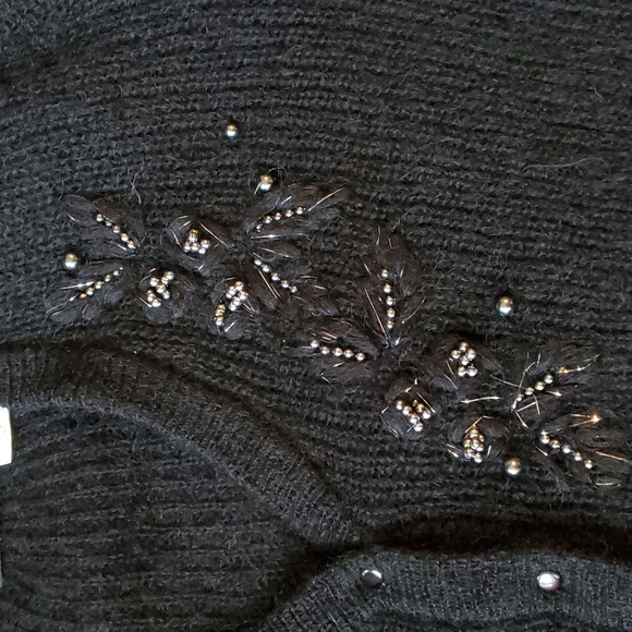 Vintage Bali mohair beaded knitted balloon sleeves cardigan size large - Picture 10 of 16